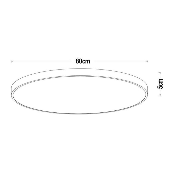 Golden flush ceiling light modern, Unar, 80W, 2700K LED, 3-step dimmable