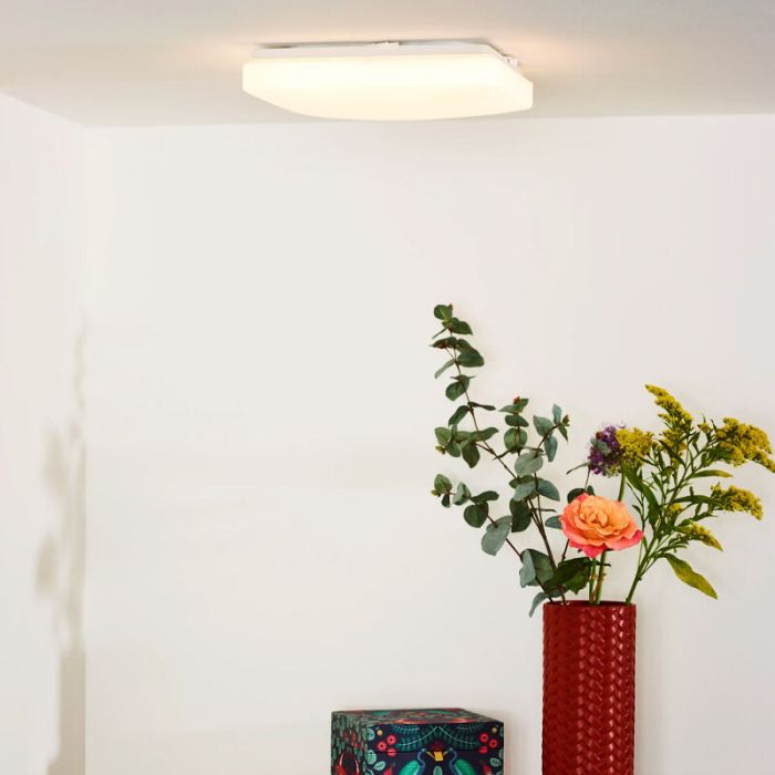 White flush ceiling light modern, Otis, 22W, 3000K LED