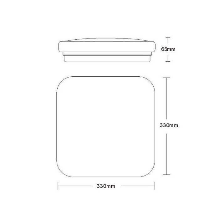 White flush ceiling light modern, Otis, 32W, 3000K LED