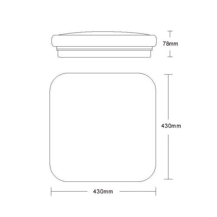 White flush ceiling light modern, Otis, 42W, 3000K LED