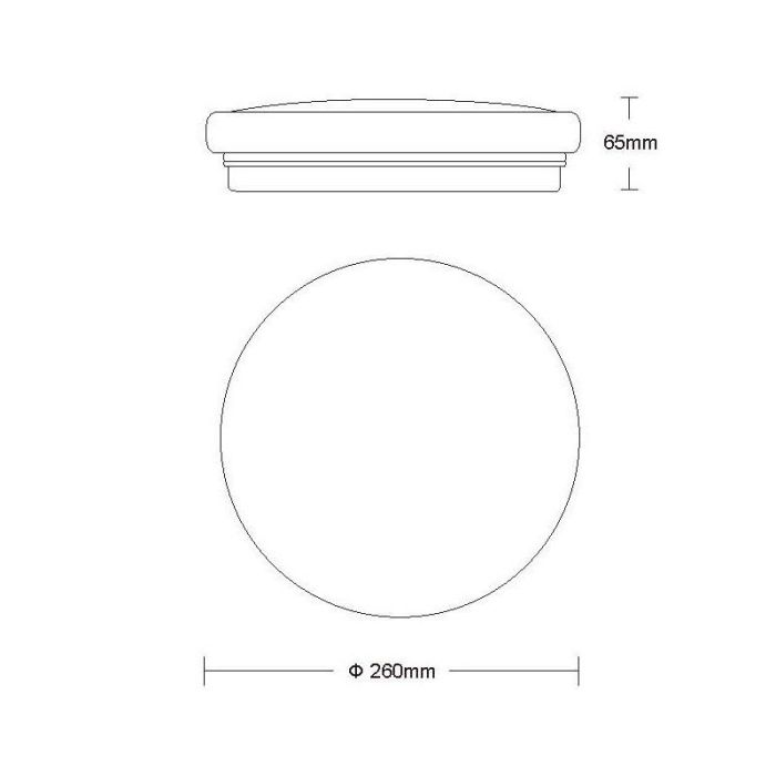 White flush ceiling light modern, Otis, 14W, 3000K LED