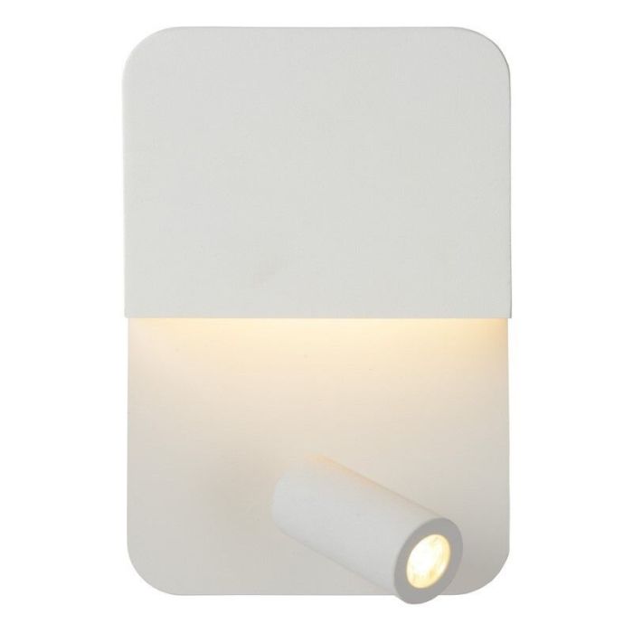 White wall light modern, Boxer, 5W, 3000K LED, with switch