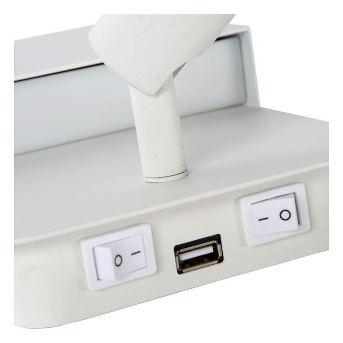 White wall light modern, Boxer, 5W, 3000K LED, with switch