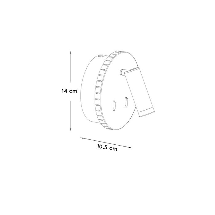 Black wall light modern, Bentjer, 6W, 3000K LED, with switch