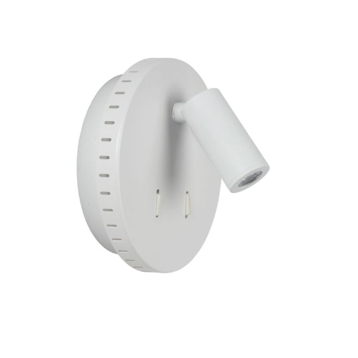 White wall light modern, Bentjer, 6W, 3000K LED, with switch
