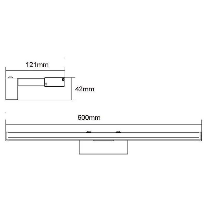 Chrome mirror lighting modern, Onno, 12W, 3000K LED, IP44