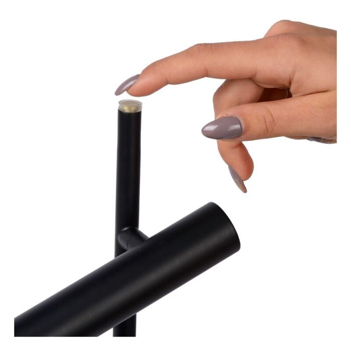 Black reading floor lamp modern, Philon, 4,5W, 3000K LED, with touch dimmer