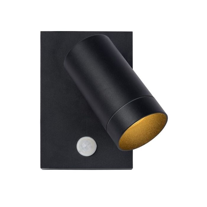 Black outdoor wall light with motion sensor modern, Taylor, IP54