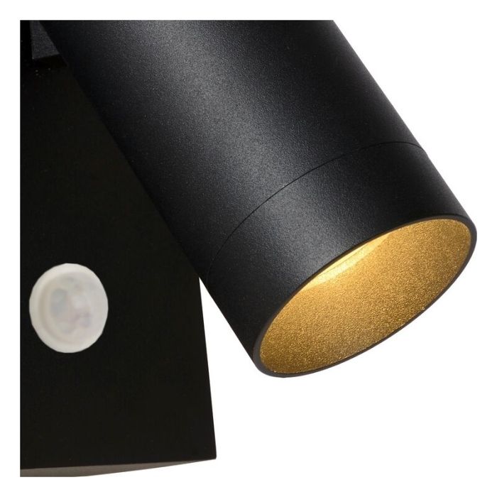 Black outdoor wall light with motion sensor modern, Taylor, IP54