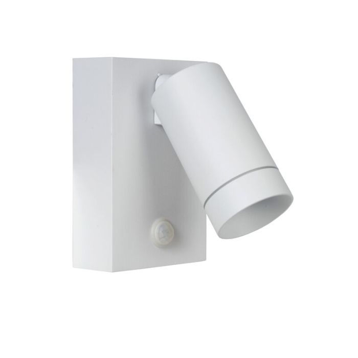White outdoor wall light with motion sensor modern, Taylor, IP54