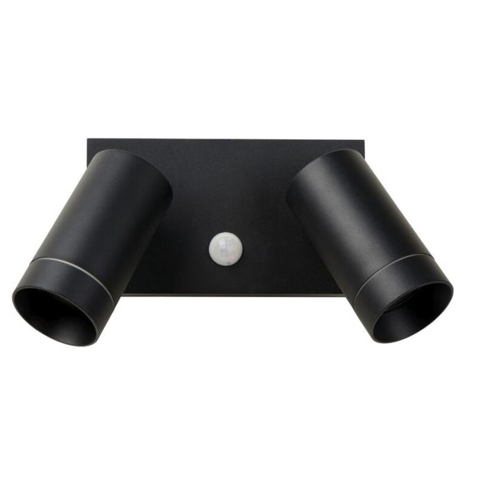 Black outdoor wall light with motion sensor modern, Taylor, IP54