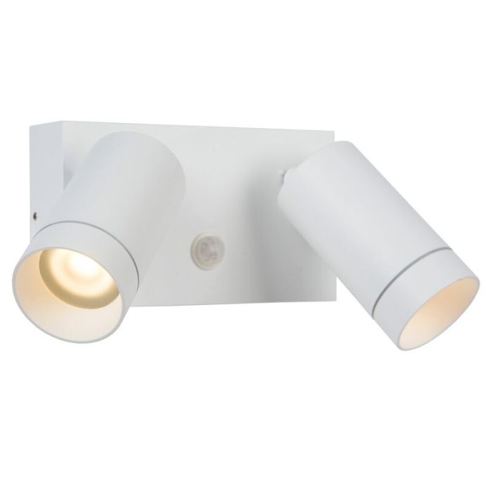 White outdoor wall light with motion sensor modern, Taylor, IP54