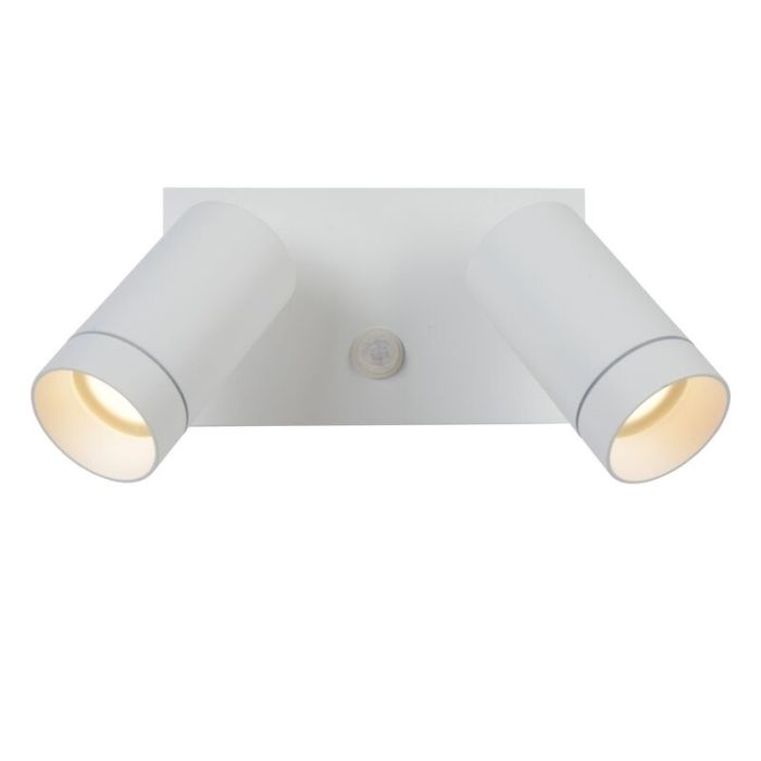 White outdoor wall light with motion sensor modern, Taylor, IP54
