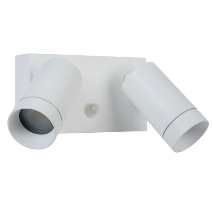 White outdoor wall light with motion sensor modern, Taylor, IP54