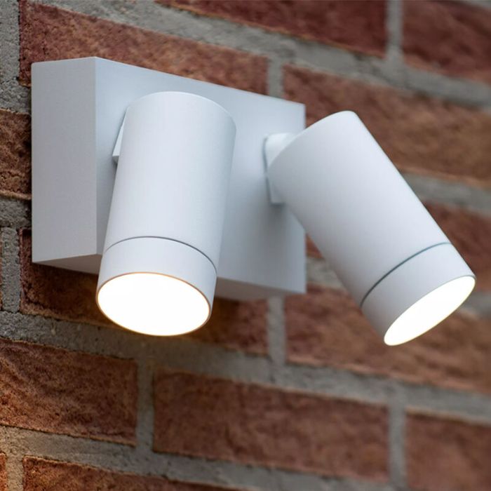 White outdoor wall light with motion sensor modern, Taylor, IP54
