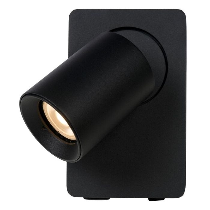 Black wall spotlight modern, Nigel, with switch