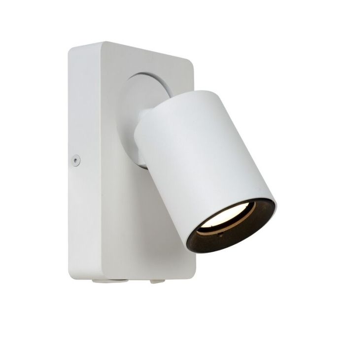 White wall spotlight modern, Nigel, with switch