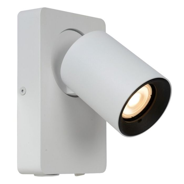 White wall spotlight modern, Nigel, with switch