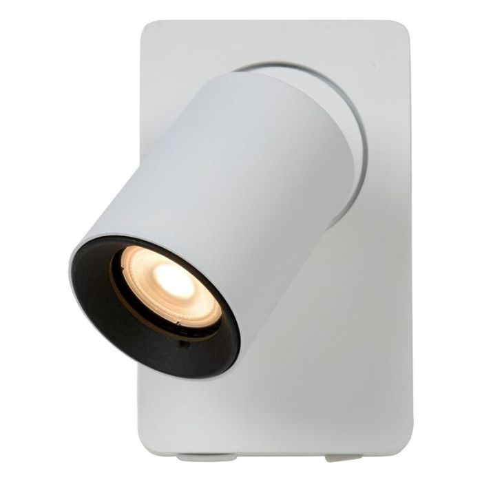 White wall spotlight modern, Nigel, with switch