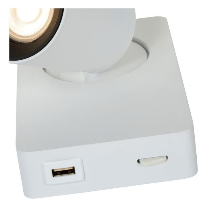 White wall spotlight modern, Nigel, with switch