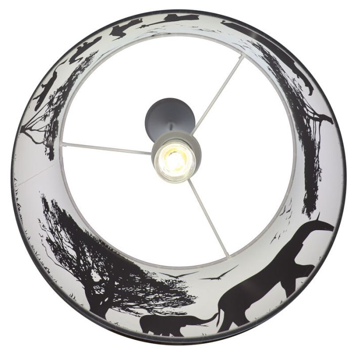 Fabric kids pendant light grey, Safari