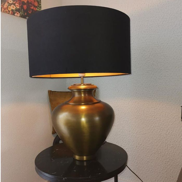 Black Velor lampshade Milene, Fabric, Modern