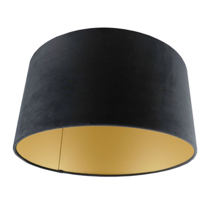Black Velor lampshade Melanie, Fabric, Modern