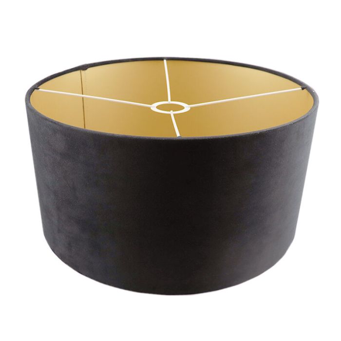 Black Velor lampshade Melanie, Fabric, Modern