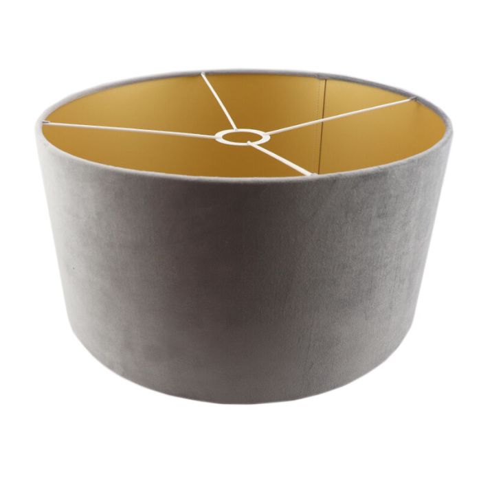Grey Velor lampshade Melanie, Fabric, Modern