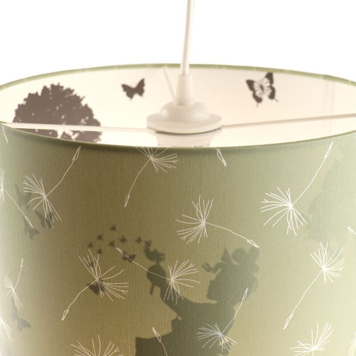 Fabric kids pendant light green, Butterfly