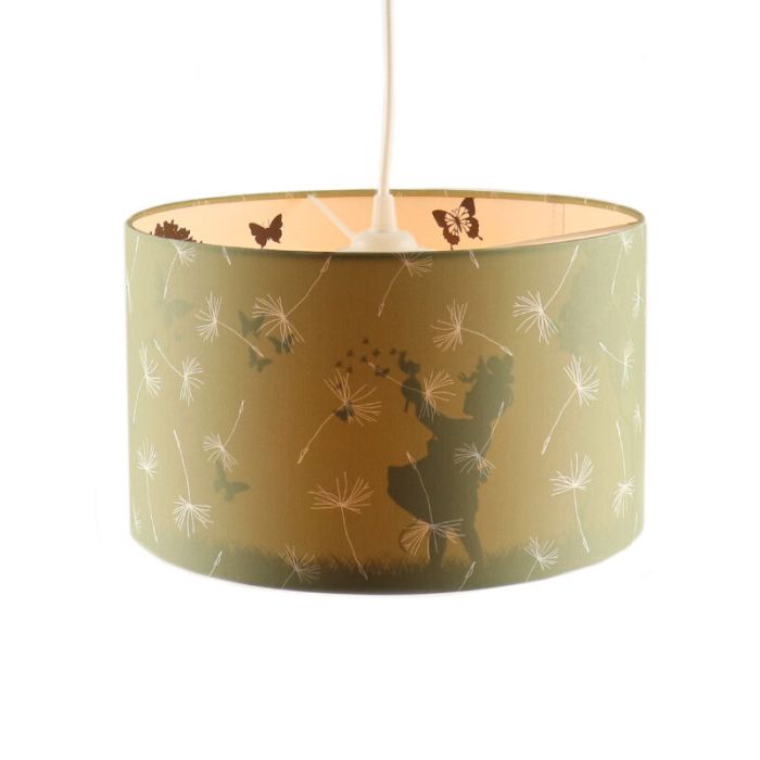 Fabric kids pendant light green, Butterfly