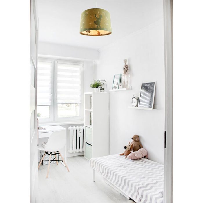 Fabric kids pendant light green, Butterfly
