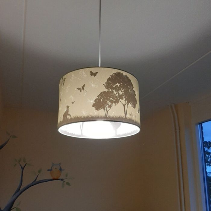Fabric kids pendant light green, Butterfly