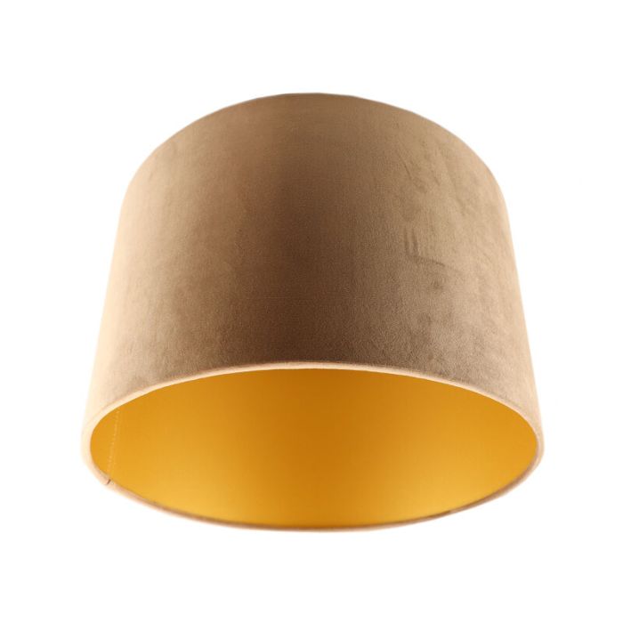 Taupe Velor lampshade Madelyn, Fabric, Modern