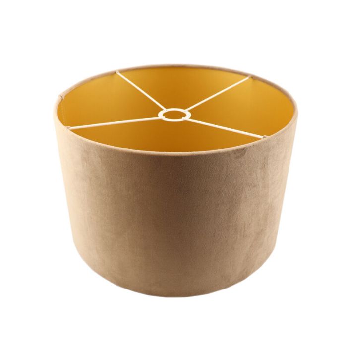 Taupe Velor lampshade Madelyn, Fabric, Modern