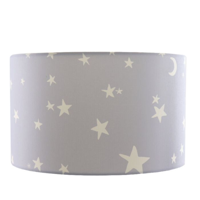 Fabric kid's ceiling light grey, Stars