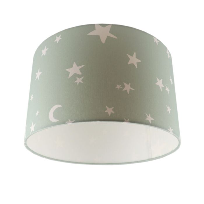 Fabric kid's ceiling light green, Stars