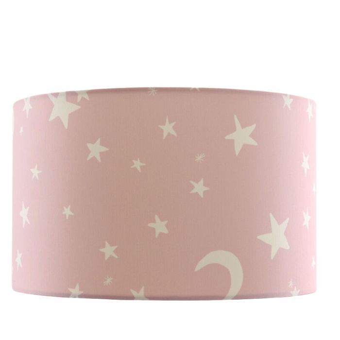 Fabric kid's ceiling light pink, Stars