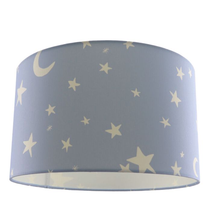 Fabric kid's ceiling light blue, Stars
