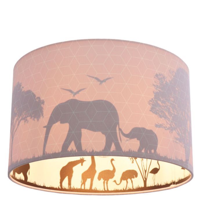 Fabric kid's ceiling light pink, Safari