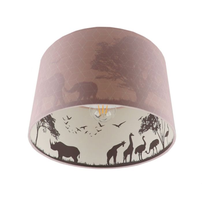 Fabric kid's ceiling light pink, Safari