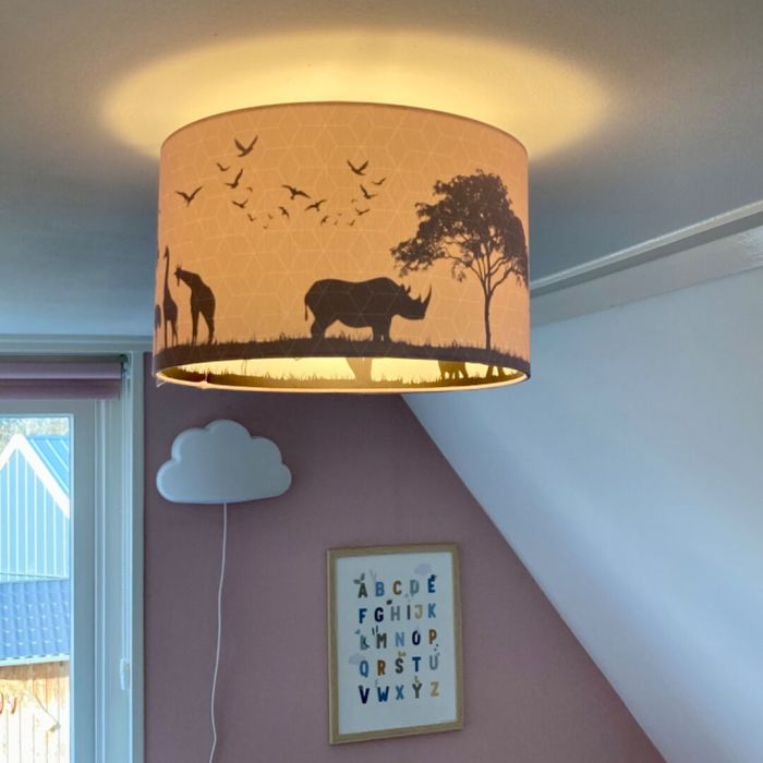 Fabric kid's ceiling light pink, Safari