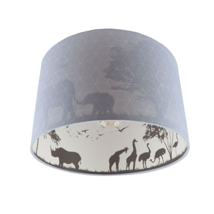 Fabric kid's ceiling light blue, Safari