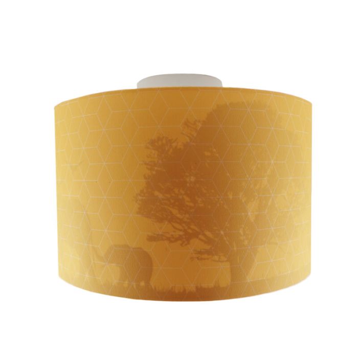 Fabric kid's ceiling light yellow, Safari
