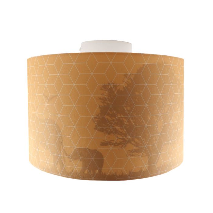 Fabric kid's ceiling light orange, Safari
