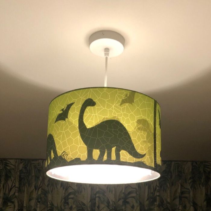 Modern kids pendant light green, Dino