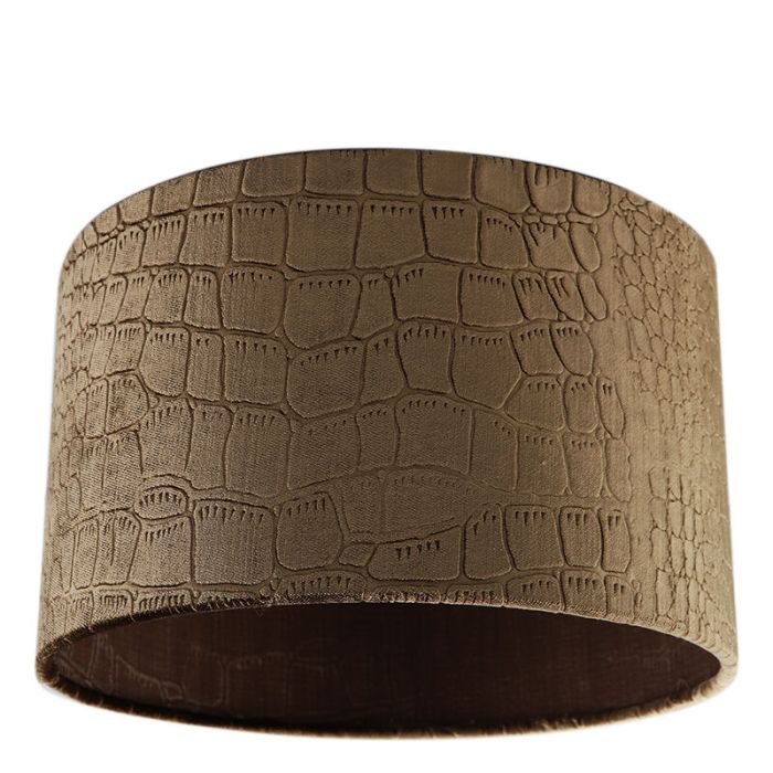 30 cm velvet lamp shade brown croco fabric, Emilius