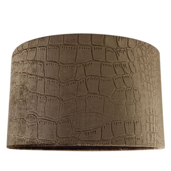 30 cm velvet lamp shade brown croco fabric, Emilius