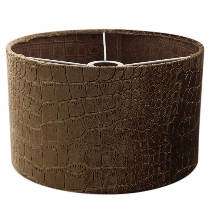 30 cm velvet lamp shade brown croco fabric, Emilius