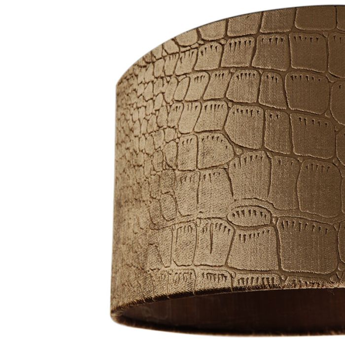 30 cm velvet lamp shade brown croco fabric, Emilius